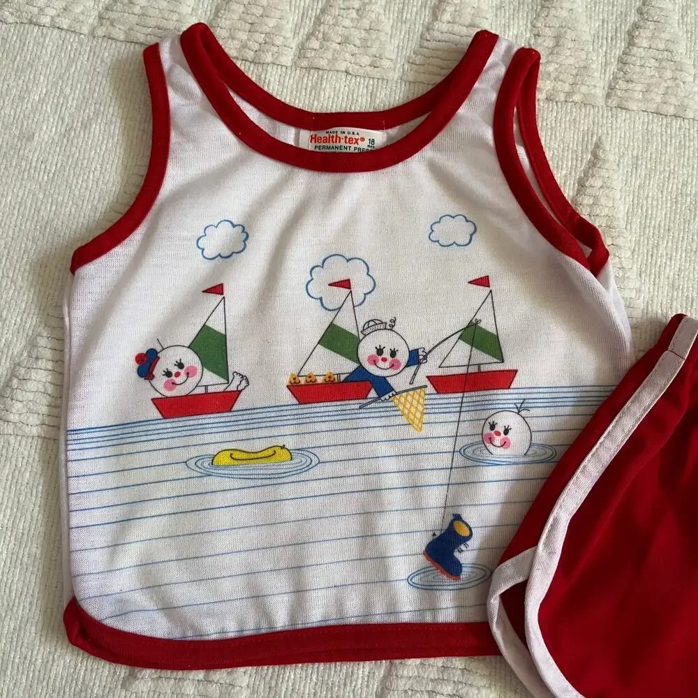 Vintage VTG 70s Baby Health-tex Set
